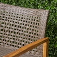 thumbnail image 6 of GDF Studio Allison Outdoor 5 Piece Wood and Wicker Chat Set, Mixed Mocha and Light Gray, 6 of 11