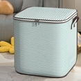 thumbnail image 7 of Pebbuoy Wardrobe Storage Basket Zipper Closure with Handle Clothes Storage Bag Closet Organizer Housemoving Package Duvet Cover Bed Sheets Storage Case, 7 of 7