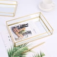 thumbnail image 3 of Vintage Metal Glass Storage Box Gold Tray Jewelry Cosmetics Display Boxes (Small Size), 3 of 8