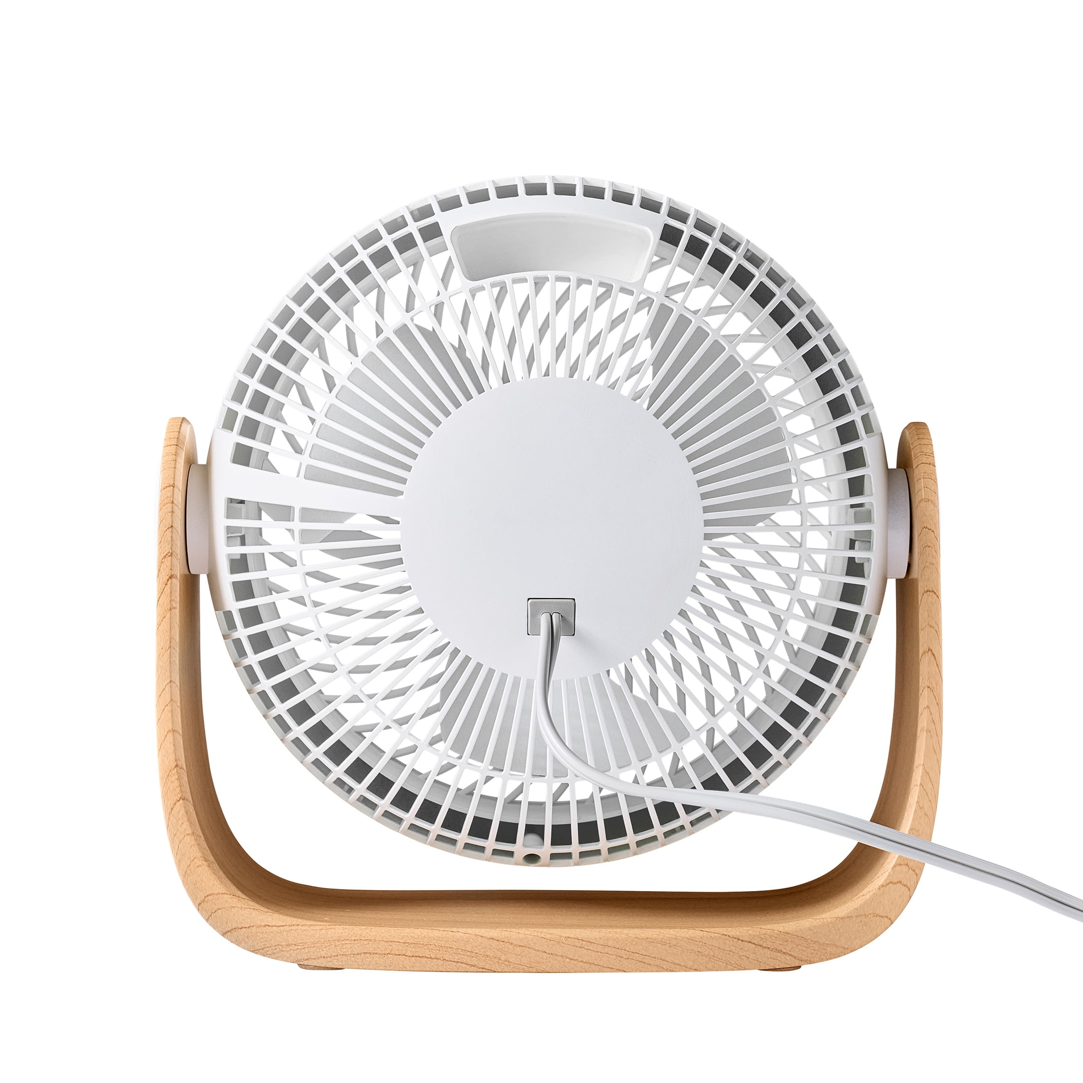 Better Homes & Gardens 8'' 4-Speed Wood Tabletop Fan, Juliet Collection, White and Light Honey