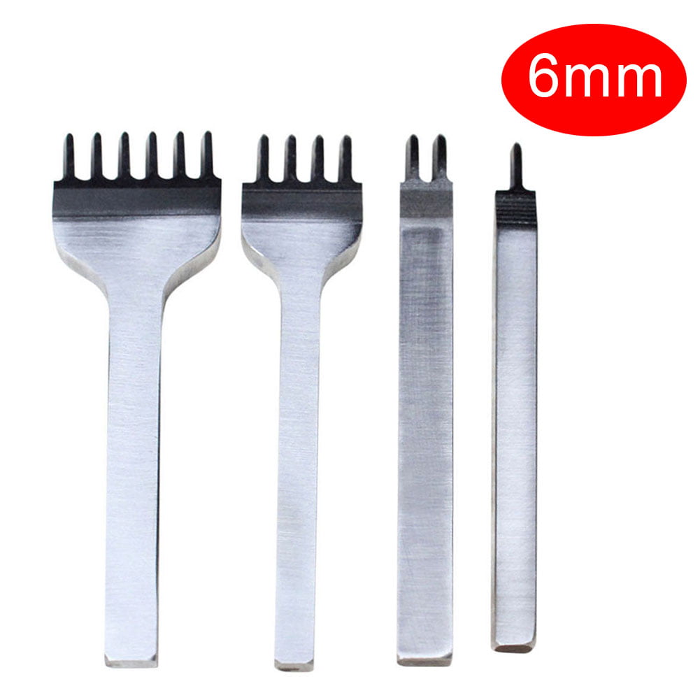 4pcs Leather Craft Tool Hole Chisel Graving Stitching Punch Tool Set 3-6MM