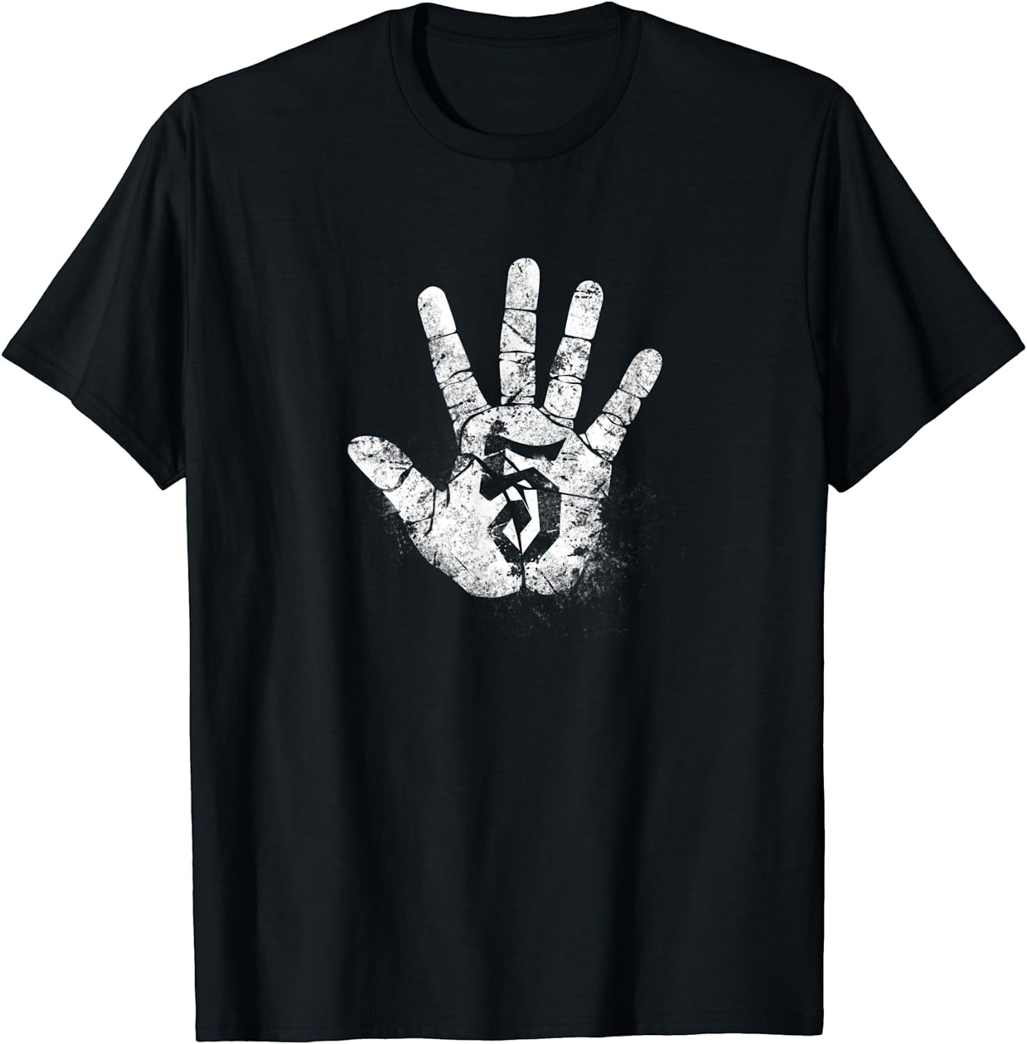 Number 5 Hi Five Hand Sign Hello Greeting Play Games Academy T-Shirt ...