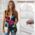 thumbnail image 5 of Psesaysky Funny Graffiti Print Womens Summer Suit Vest Tops Fashion Casual Sleeveless Blazers Single Button Down Lightweight Work Waistcoat, Size 5XL, 5 of 6