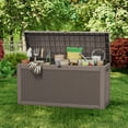thumbnail image 6 of fazzn 60 Gallon Resin Deck Box Outdoor Indoor Waterproof Storage Box for Patio Furniture Pool Accessories Storage for Cushion Garden Tools (Brown), 6 of 6