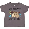 thumbnail image 3 of Inktastic My Auntie Loves Me with Sloth and Hearts Boys or Girls Toddler T-Shirt, 3 of 5