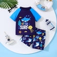 thumbnail image 5 of Boys Swimsuits Size 4-5Y Short Sleeve Swim Tees Trunks Shark Print Sun Swimwear Beach Pool Kids 2 Piece Swimsuit, 5 of 8