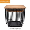 thumbnail image 2 of Vipush 18.5" Wood Nesting End Table Set of 2 End Table with Metal Frame Wooden Cocktail Table Tea Table for Living Room Dining Room Modern Style, 2 of 11