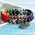 thumbnail image 4 of Chakra Bracelets for Women - Healing Crystals Women Natural Gemstones Yoga Reiki Bangle- A Set of Double Bracelets, 4 of 5
