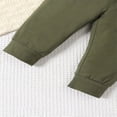 thumbnail image 6 of Zehjuhan Baby Boys Fall Winter Outfits Long Sleeve Crewneck Color Block Sweatshirt Top and Solid Pants Green White，3-6M, 6 of 7