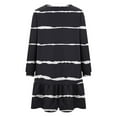 thumbnail image 6 of Oplxuo Women's Long Sleeve Striped Sweatshirt Dress Fall Loose Crewneck Flowy Swing Ruffle Hem Tunic Dresses, 6 of 6