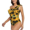 thumbnail image 4 of Balery Hawaii Palms One Shoulder Swimsuits for Women Ruffle Swimsuits Tummy Control One Shoulder Bathing Suits-X-Large, 4 of 8