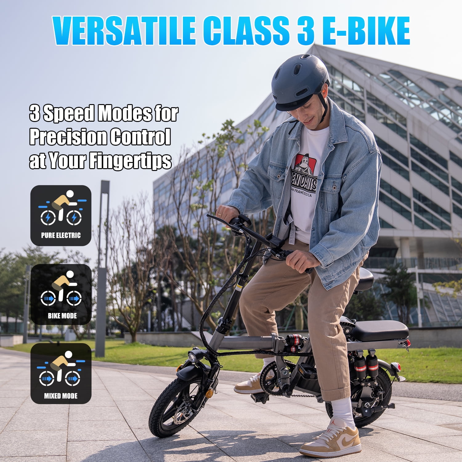 Electric Bike for Adults, Ebike, Electric Bicycle with 48V Removable Battery,14" Folding Ebike, 20MPH,30+ Miles(MAX),500W High Motor,Multi-Shock Absorption,UL 2849,Commuting Mini E Bikes