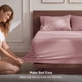 thumbnail image 4 of U by Bedsure Stay Put Full Sheet Sets, 4 Piece 18" Deep Pockets Non-Slip Polyester Microfiber Bed Sheets, Pink, 4 of 10