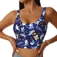 thumbnail image 1 of Balery Cute Shark Sujetadores deportivos con espalda cruzada para mujer, acolchados, sin costuras, de alto impacto, ideales para yoga, gimnasio, entrenamiento y fitness.-X-Large, 1 of 8