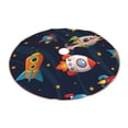 thumbnail image 2 of Bingfone Christmas Tree Skirt Mat Christmas Decoration Interior 36"-Spaceships And Stars, 2 of 8