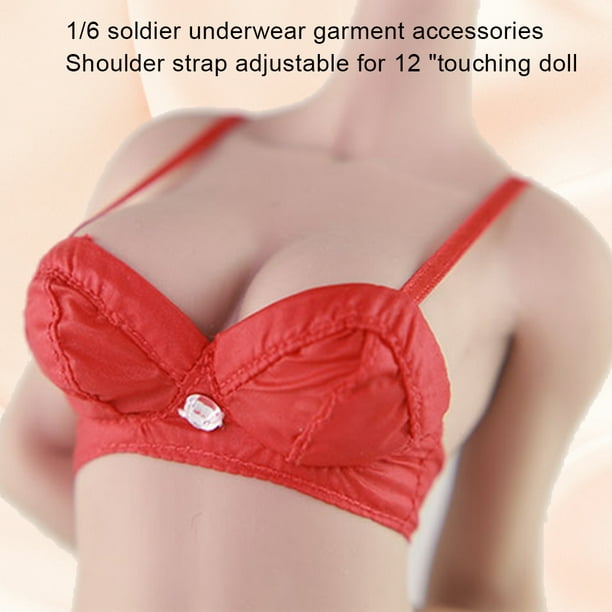 1 Set Doll Clothes Female Figures Styles Female Wear-resistance Bras Beauty  Chic Underwear Sexy Toy Toys Accessories Bras for 12inch Figure red 