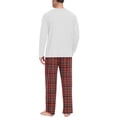 thumbnail image 7 of VV AVEORS Mens Pajama Set Bamboo Viscose Soft Pijamas Sets Plaid Long Sleeve Full Length Pants Pjs Check Sleepwear With Pockets Red S, 7 of 7