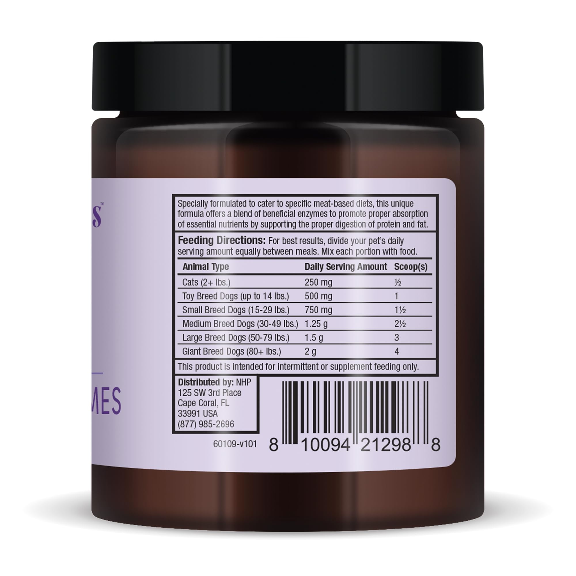 Bark & Whiskers Digestive Enzymes Meat-Based Diet for Dogs & Cats, 2.6 oz. (75 g), 150 Scoops, Promotes Protein & Fat Breakdown, Vet Formulated, Dr. Mercola