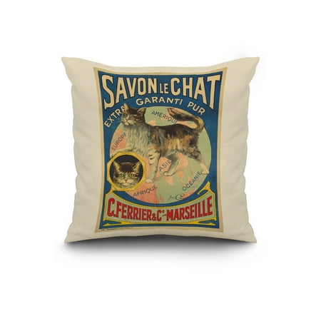 Savon Le Chat Vintage Poster Artist Calaos France C 15 x Spun Polyester Pillow White Border Walmart Com Savon Le Chat Vintage Poster Artist Calaos France C 15 x Spun Polyester Pillow White Border Walmart Com