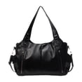 thumbnail image 1 of Bolso de hombro para mujer, elegante, informal, con cierre de cremallera, tipo hobo Negro, 1 of 9