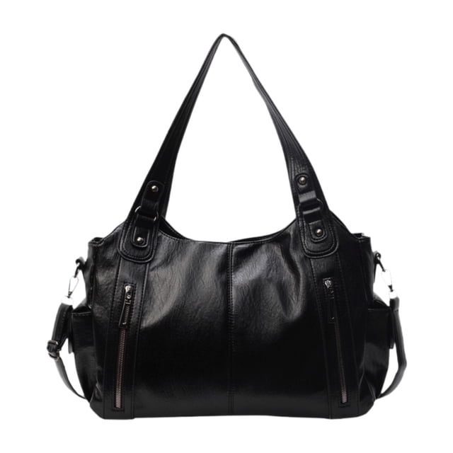TISHITA Womens Shoulder Bag Zipper Closure Hobo Handbag for Shopping Dating Vacation Black