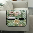 thumbnail image 4 of TSOVTHRID Vintage Morning Glory Hummingbird Print Sofa Arm Cover Non-Slip Diamond Pattern Armchair Slipcovers 44x20 inch Furniture Covers Stain Resistant Couch Arm Protector with 2 Pockets, 4 of 8