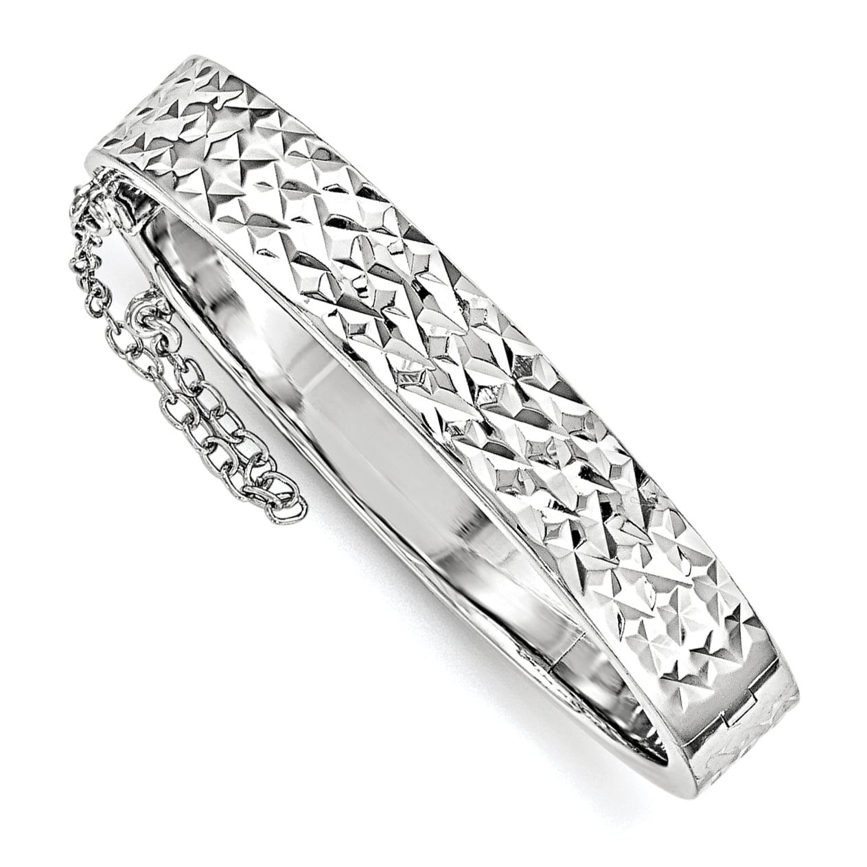 Sterling Silver Just Like Mommy D//C W//Safety Hinged Childs Bangle