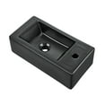 thumbnail image 3 of Voltaire 19.5 x 10 Rectangular Ceramic Wall Hung Sink with Right Side Faucet Mount, Matte Black, 3 of 13