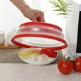 thumbnail image 4 of Travelwant Vented Collapsible Microwave Splatter Proof Food Plate Cover With Easy Grip Handle Dishwasher-Safe, BPA-Free Silicone & Plastic, 10.5" Round Charcoal, 4 of 7
