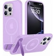 thumbnail image 1 of Funda Magnética Invisible con Soporte para iPhone 16 Pro Max 6.9", Morado Claro, 1 of 7