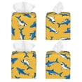thumbnail image 2 of Lsque Shark Print Printed Tissue Box Cover Holder, Facial Paper Organizer Dispenser,Square with Bottom Belt, PVC Leather Decorative Organizer, 2 of 8