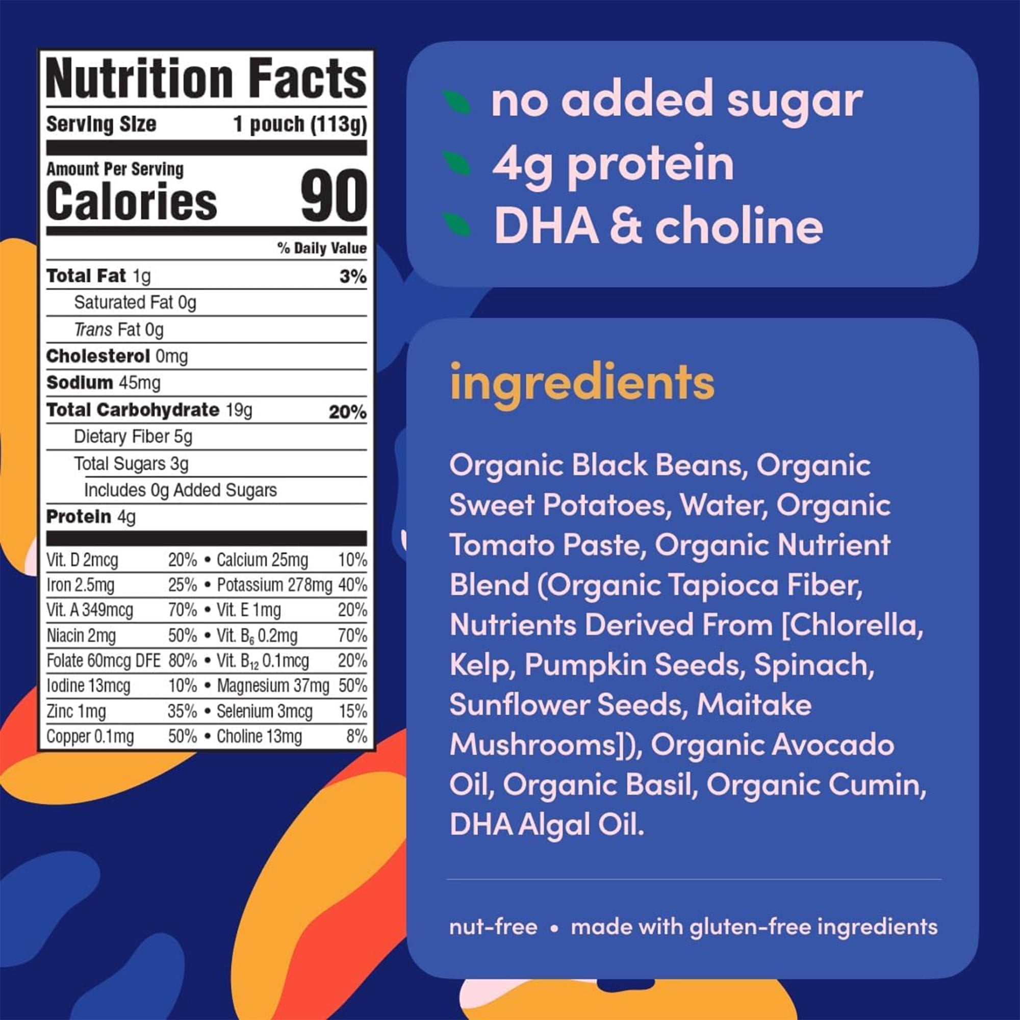 Cerebelly Organic Baby Food Pouches Variety Pack, Veggie & Bean Purees, 16 Nutrients, No Added Sugar, Fiber & Non-GMO, 4oz, 8 Pack