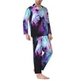 thumbnail image 2 of Fotbe Rainbow Spotted White Horse Pattern Long Sleeve Pajama Set for Men,Sleepwear Set,2-piece Loungewear Set,Soft PJs Comfy Nightwear with Pockets-XX-Large, 2 of 7