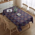 thumbnail image 2 of Boho Bohemia Flower Rectangle Tablecloth 60"x84",Waterproof Polyester Rectangle Table Cloth, Wipeable Spillproof Polyester Tablecloth for Dining, Camping, Indoor and Outdoor, 2 of 5