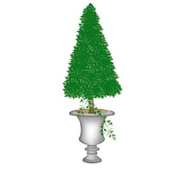 Tall Topiary with Cone Shape Wall Stencil SKU #2587 by Designer Stencils
