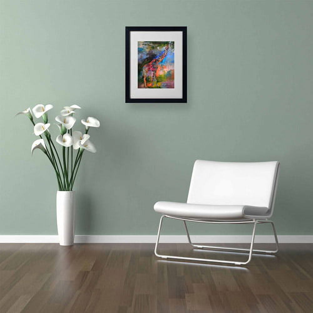 Richard Wallich 'Giraffe' Matted Framed Art