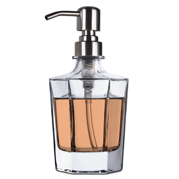 Harmony Octagonal Glass Hand Soap Dispenser with Pump, Set of 2