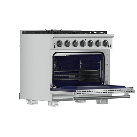 Forno Appliances - Capriasca Alta Qualita 5.36 Cu. Ft. Freestanding Single Oven Gas Range with Convection Oven - Stainless Steel