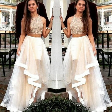 2017 Two Piece Evening Bridesmaid Tulle Dress Formal Pageant Prom Party Gown | Walmart Canada