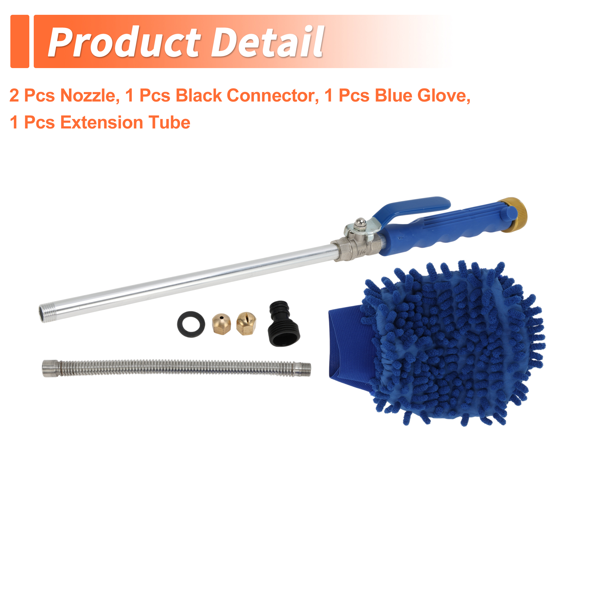 Unique Bargains Heavy Duty Water Hose Nozzle High Pressure Car Garden Hose Nozzle Adjustable Hand Sprayer for Gardening Vehicle Outdoor Washer Pet Showering Blue 1 Pc