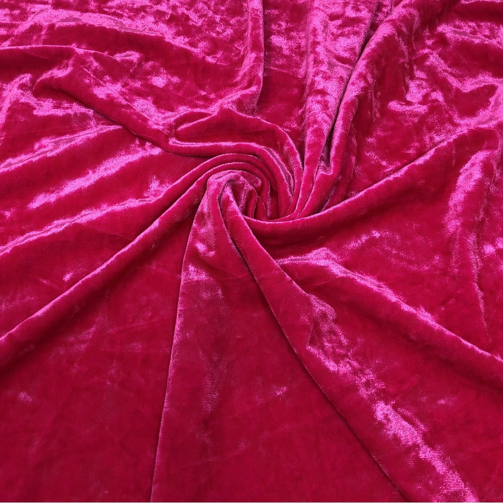 Fuchsia Hot Pink Crushed Stretch Velvet Solid - Walmart.com - Walmart.com