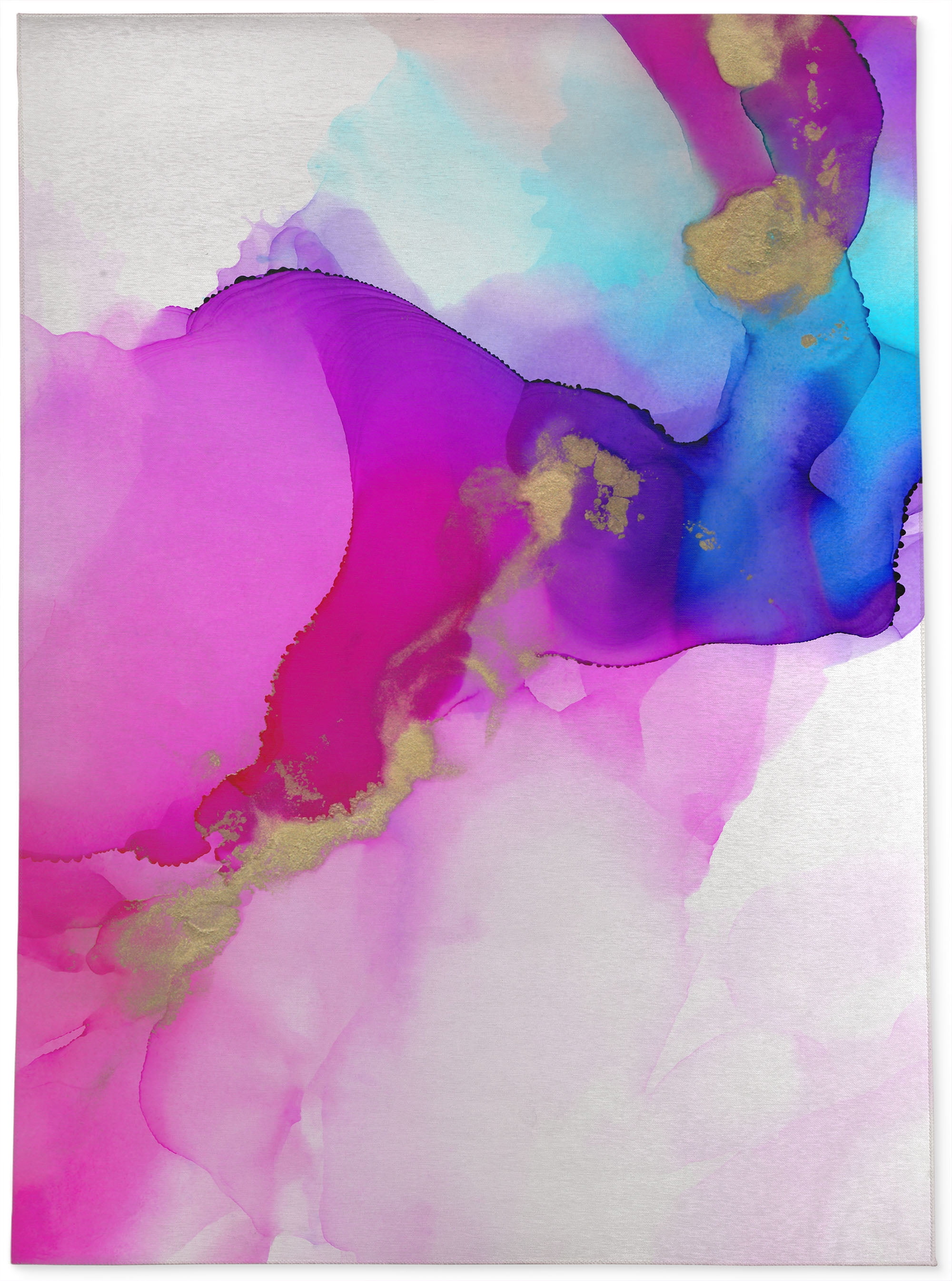 RED TO BLUE ABSTRACT FLOW Outdoor Rug By Kavka Designs