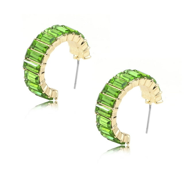 2 Pcs Bijoux Boucles d'Oreilles Clous Multicolores en Strass Boucles d'Oreilles Simples en Forme de C pour Filles