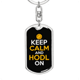 thumbnail image 5 of Keep Calm and HODL On Crypto Stainless Steel or 18k Gold Premium Swivel Dog Tag Keychain, 5 of 16