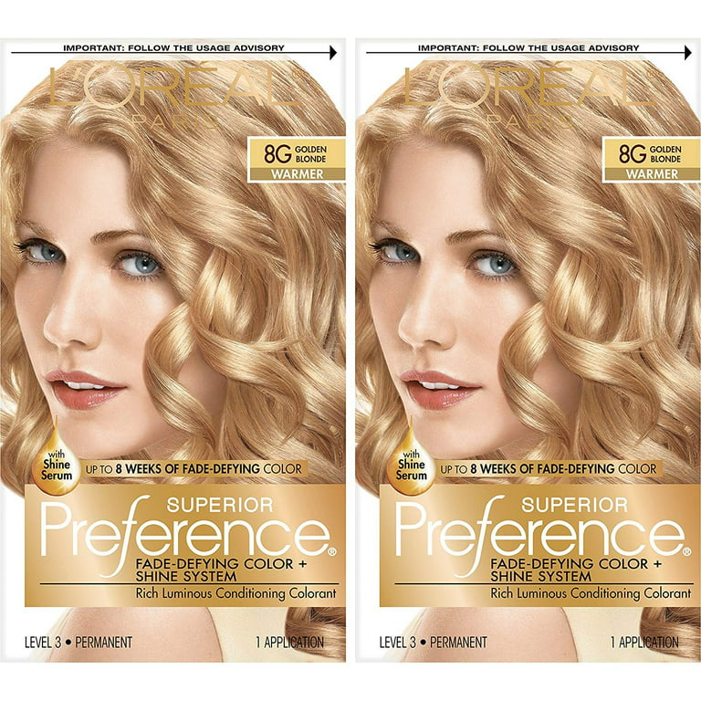Velkommen Motherland antyder L'Oreal Paris Superior Preference Fade-Defying, 8G Golden Blonde, 4 Pack -  Walmart.com