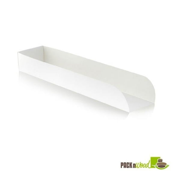 Packnwood 210DOG White Hot Dog Tray - 9.75 x 2.1 x 2.1 in.
