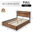 thumbnail image 5 of VanAcc Full Size Lift Up Storage Bed, Storage Headboard & Charging Station, Rustic Brown, 5 of 8