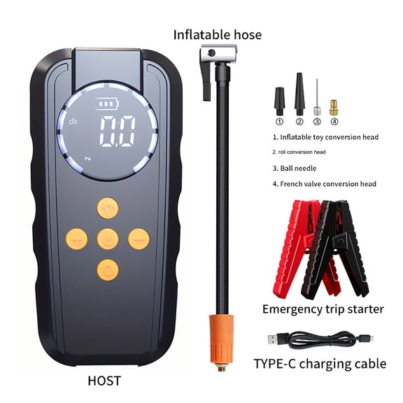 Tire Inflator Portable Air Compressor - Air Pump for Car Tires with Tire Pressure Gauge -for Car, Motorcycle, Bicycle and More