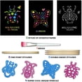 thumbnail image 3 of 50 PCS Black Scratch Paper Set Art Craft Rainbow for Kids with 4 Unique Stencils, 3 of 7