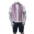 thumbnail image 2 of Abstract Gym Towel, Continuous Bicolour Style Tropical Jungle Pattern in Tones Print, One-Sided Quick Dry Microfiber for Beach Fitness & Swimming, 60" x 30", Pale Pink Pale Purple, by Ambesonne, 2 of 2